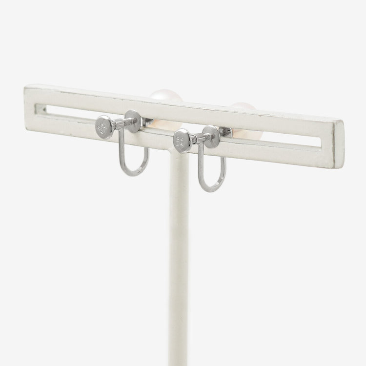 ESTELLE エステール 6月誕生石 K18 ホワイトゴールド あこや真珠 イヤリング ホワイトゴールド