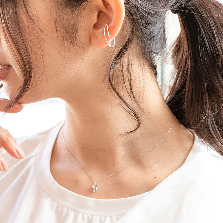 ESTELLE エステール 【ドラマ着用】シルバー ロジウムメッキ イヤーカフ ※片耳用 シルバー