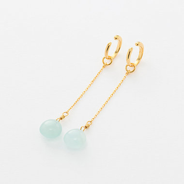 【WEB限定】3月誕生石 シルバー イエローゴールドメッキ アクアマリン イヤリング