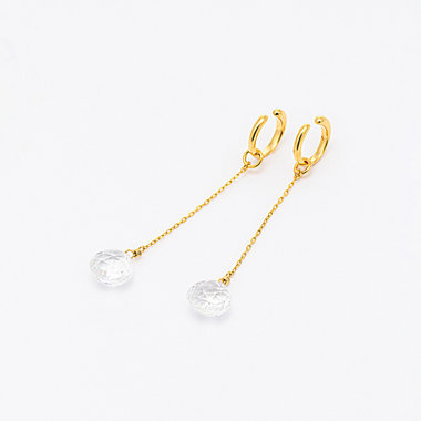 【WEB限定】11月誕生石 シルバー イエローゴールドメッキ ホワイトトパーズ イヤリング