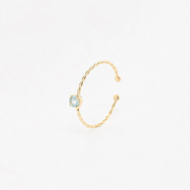 【WEB限定】3月誕生石 K10 イエローゴールド アクアマリン イヤーカフ  ※片耳用