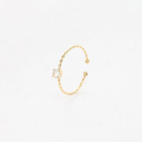 【WEB限定】6月誕生石 K10 イエローゴールド ムーンストーン イヤーカフ  ※片耳用