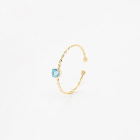 【WEB限定】11月誕生石 K10 イエローゴールド ブルートパーズ イヤーカフ  ※片耳用