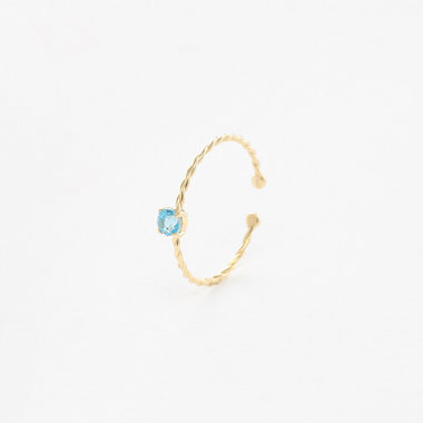 【WEB限定】11月誕生石 K10 イエローゴールド ブルートパーズ イヤーカフ  ※片耳用