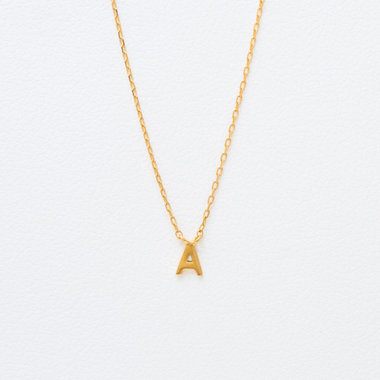 K18 イエローゴールド イニシャル ネックレス（A）