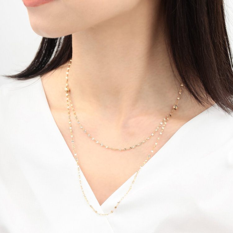 ESTELLE エステール K10 イエローゴールド ロング デザインネックレス（70cm） イエローゴールド