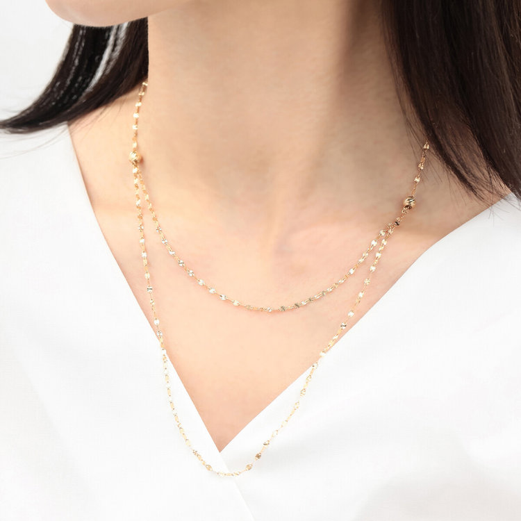 ESTELLE エステール K10 イエローゴールド ロング デザインネックレス（70cm） イエローゴールド