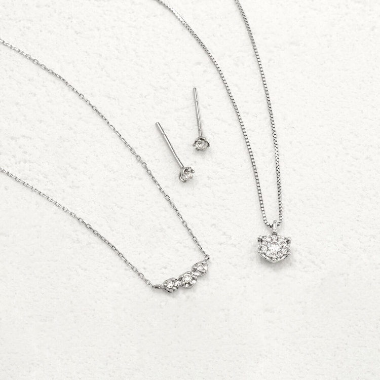 ESTELLE エステール 【GLOW】プラチナ ダイヤモンド ネックレス プラチナム