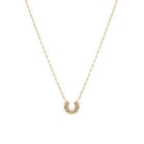 K10 イエローゴールド ダイヤモンド 馬蹄 ネックレス