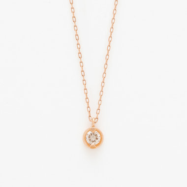 4月誕生石 K10 ピンクゴールド ダイヤモンド ネックレス