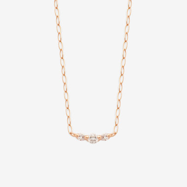 【GLOW】K10 ピンクゴールド ダイヤモンド ネックレス