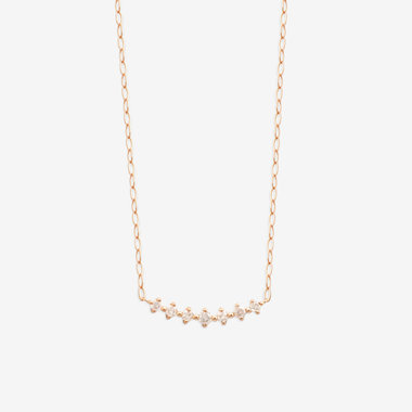 GLOW】K10 ピンクゴールド ダイヤモンド ネックレス（0344-1204-0019