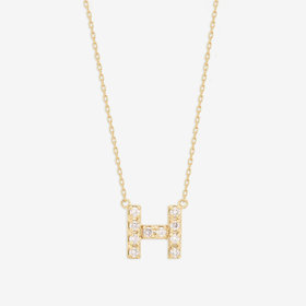【WEB限定】K10 イエローゴールド ダイヤモンド イニシャル ネックレス（H）