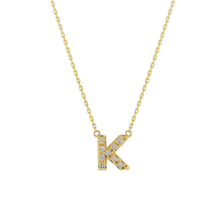 ESTELLE エステール 【WEB限定】K10 イエローゴールド ダイヤモンド イニシャル ネックレス（K） イエローゴールド