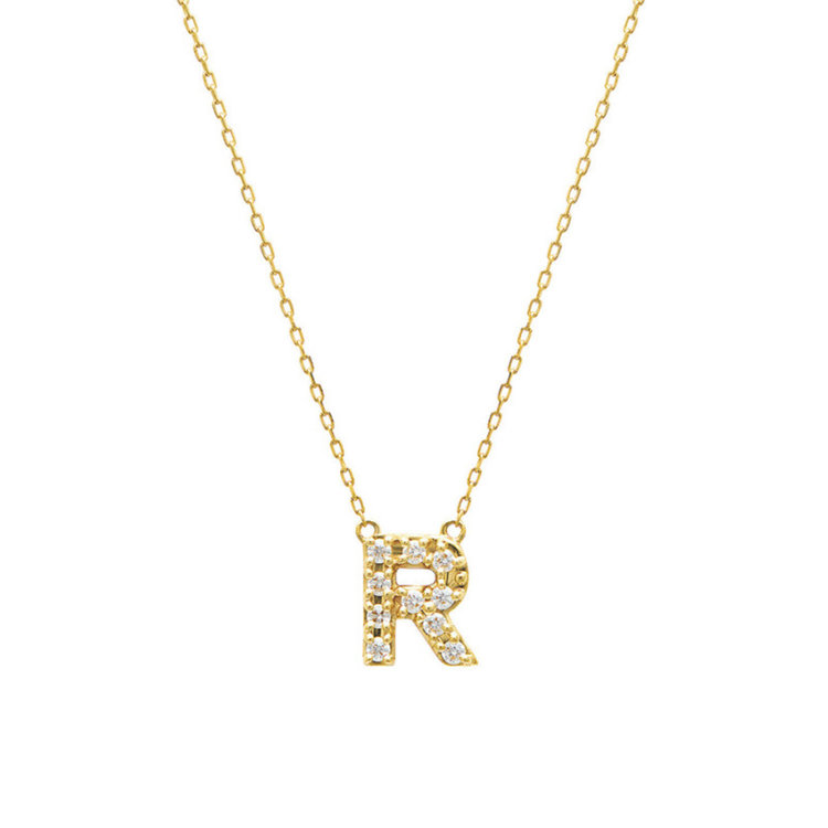 ESTELLE エステール 【WEB限定】K10 イエローゴールド ダイヤモンド イニシャル ネックレス（R） イエローゴールド