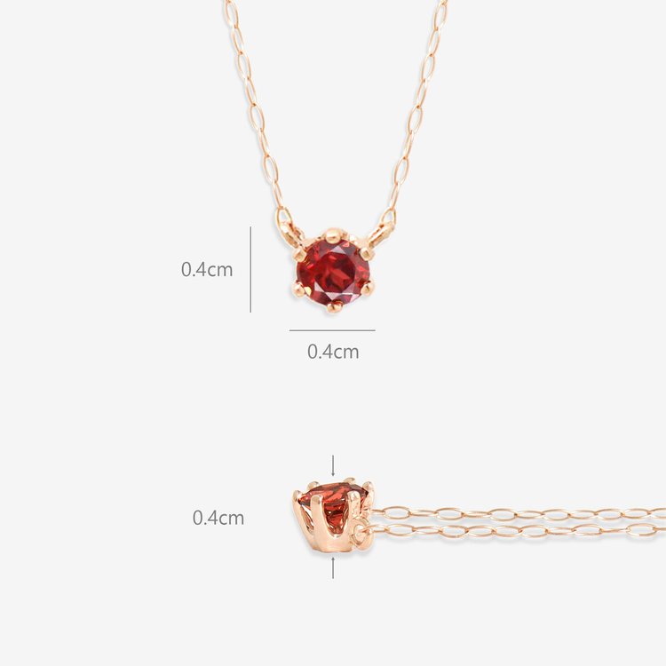 ESTELLE エステール 【WEB限定】1月誕生石 K18 ピンクゴールド ガーネット ネックレス ピンクゴールド