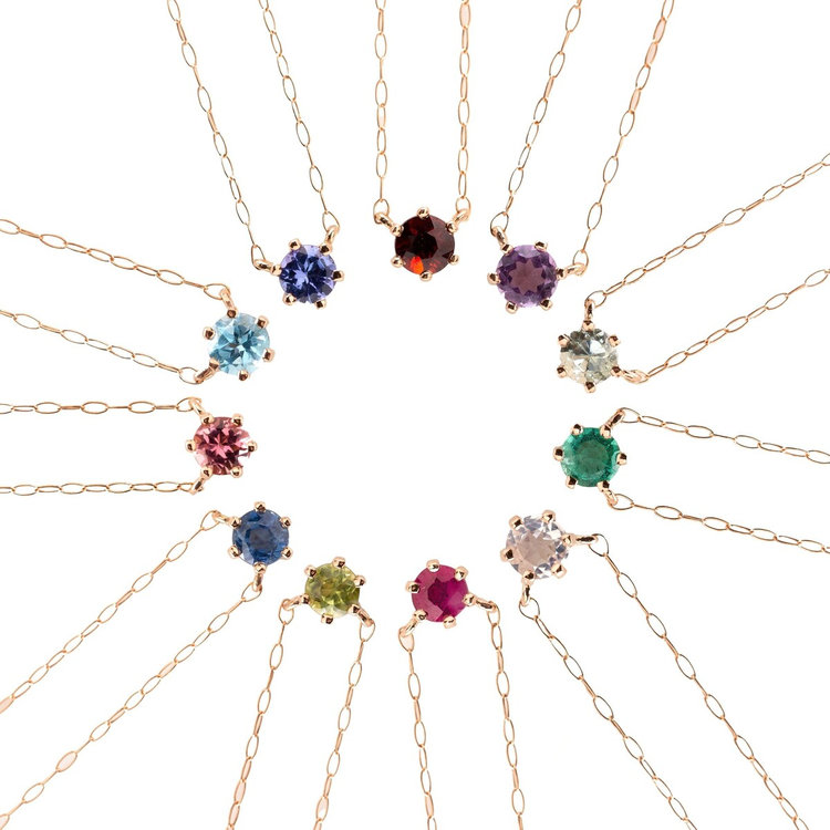 ESTELLE エステール 【WEB限定】1月誕生石 K18 ピンクゴールド ガーネット ネックレス ピンクゴールド