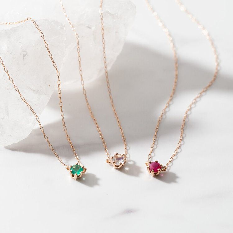 ESTELLE エステール 【WEB限定】6月誕生石 K18 ピンクゴールド ムーンストーン ネックレス ピンクゴールド