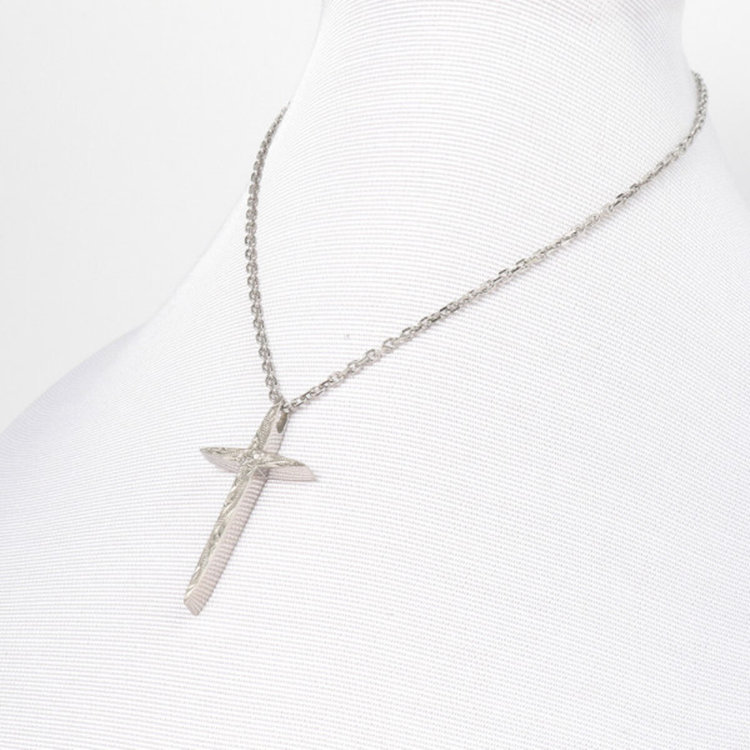 ESTELLE エステール ステンレス クロス ペアネックレス チャーム※チェーン別売り（サージカルステンレス 316L） シルバー