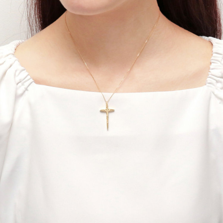 ESTELLE エステール ステンレス クロス ペアネックレス チャーム※チェーン別売り（サージカルステンレス 316L） イエロー