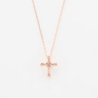 K10 ピンクゴールド ダイヤモンド クロス ネックレス（0442-0049