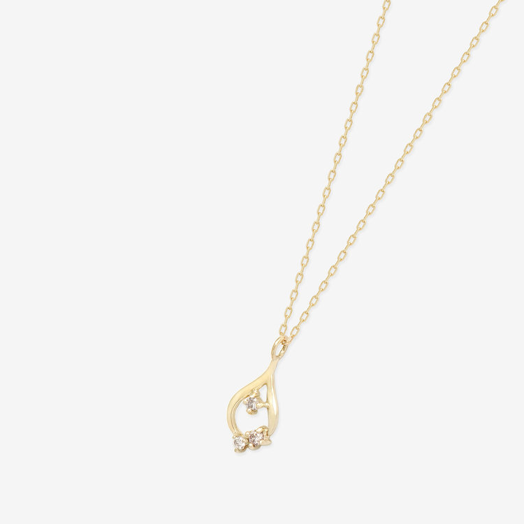 ESTELLE エステール K10 イエローゴールド ダイヤモンド しずく ネックレス イエローゴールド