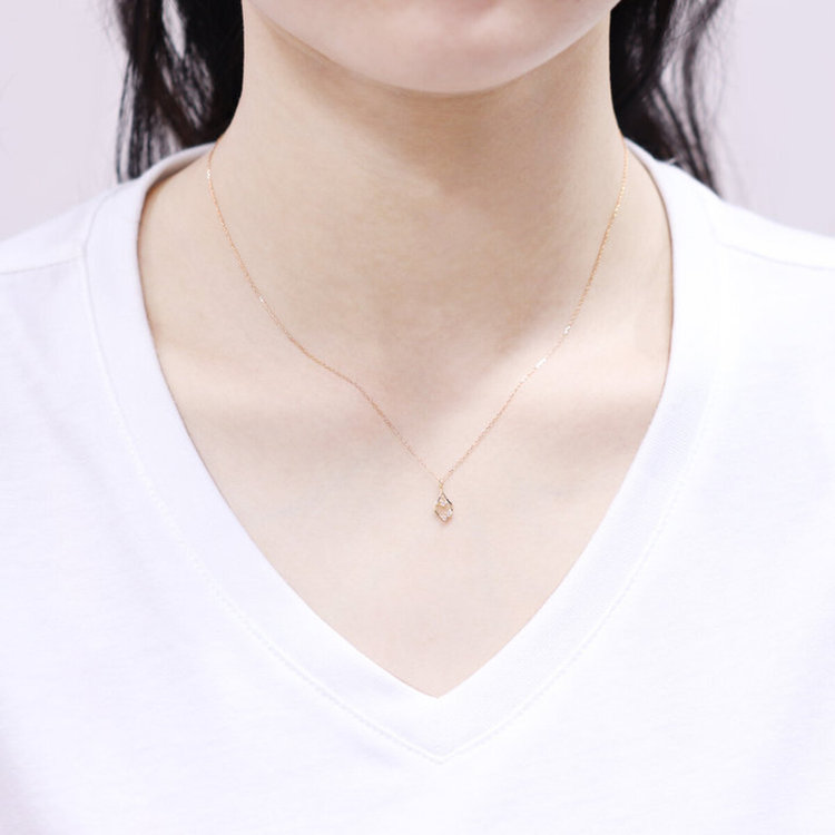 ESTELLE エステール K10 イエローゴールド ダイヤモンド しずく ネックレス イエローゴールド