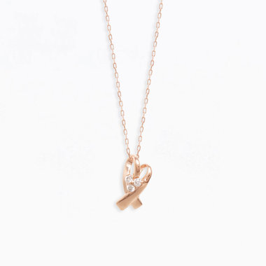 K10 ピンクゴールド ダイヤモンド  ハート ネックレス