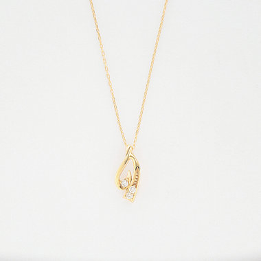 K10 イエローゴールド ダイヤモンド ネックレス