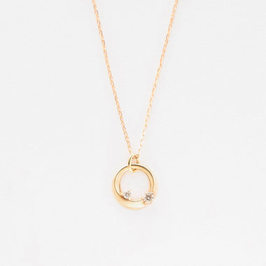 K10 イエローゴールド ダイヤモンド ネックレス