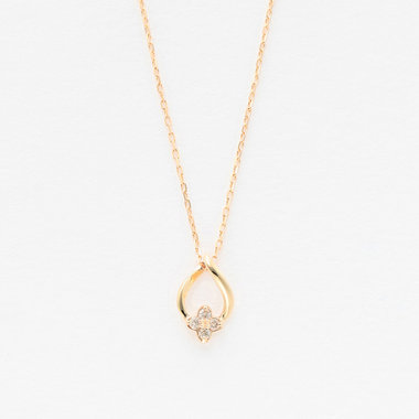 K10 イエローゴールド ダイヤモンド しずく ネックレス