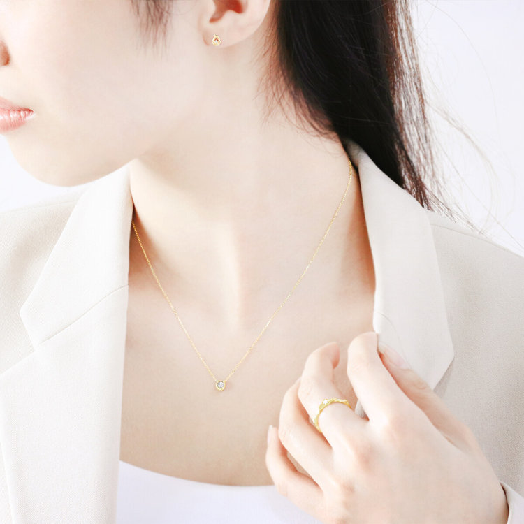 ESTELLE エステール 【WEB限定】K10 イエローゴールド ダイヤモンド 馬蹄 ネックレス イエローゴールド