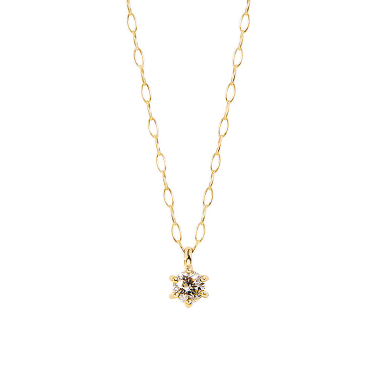 【美品】K18 イエローゴールド ダイヤモンド0.1ct ネックレス 約0.6gサイズ