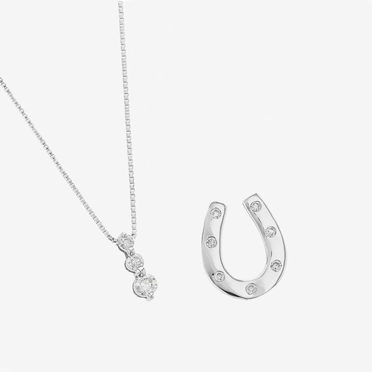 ESTELLE エステール 【GLOW】プラチナ ダイヤモンド 馬蹄 ネックレス プラチナム