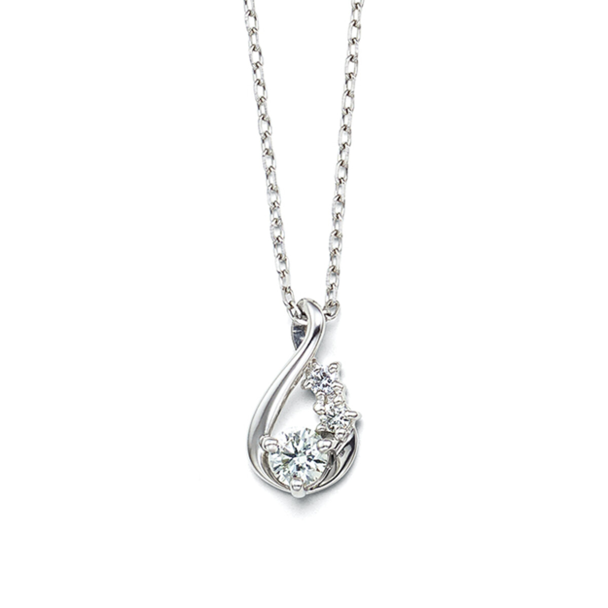 プラチナ ダイヤモンド ネックレス（0.1ct）<H&C証明カード