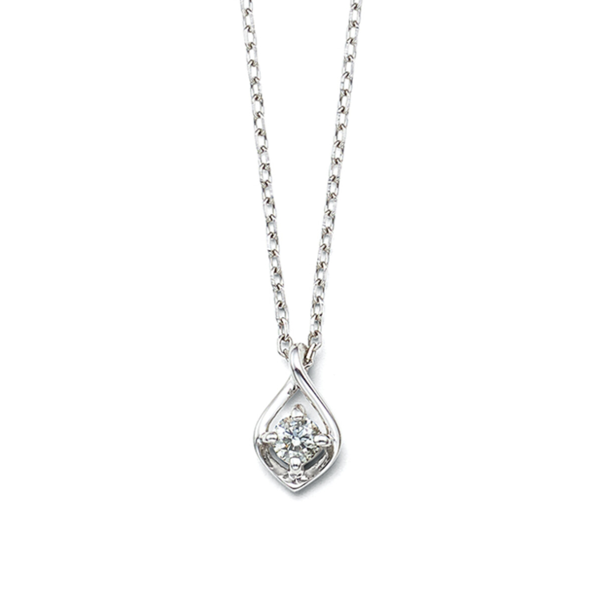 プラチナ ダイヤモンド ネックレス（0.1ct）<H&C証明カード