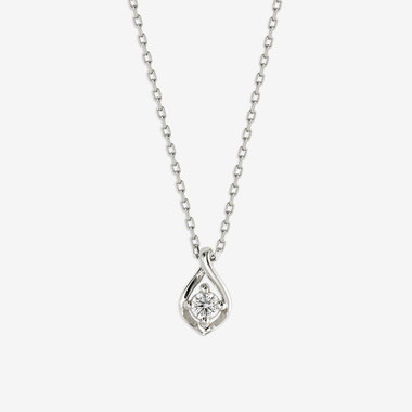 【Heart＆Cupid】プラチナ ダイヤモンド しずく ネックレス<H&C証明カード/スコープ付>
