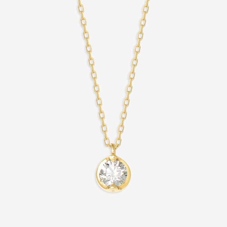 K18 イエローゴールド ダイヤモンド ネックレス(0.15ct)<H&C K18 イエローゴールド ダイヤモンド ネックレス(0.15ct)<H&C