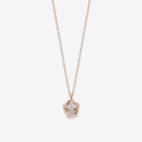 【WEB限定】K10 ピンクゴールド ダイヤモンド フラワー ネックレス