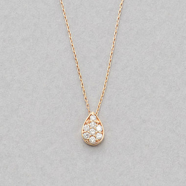 K10 イエローゴールド ダイヤモンド しずく ネックレス