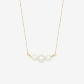 【Lumen（光の単位）】6月誕生石 K10 イエローゴールド あこや真珠 ネックレス