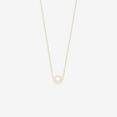 【Lumen（光の単位）】6月誕生石 K10 イエローゴールド あこや真珠 ネックレス