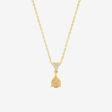 11月誕生石 K10 イエローゴールド シトリン ネックレス