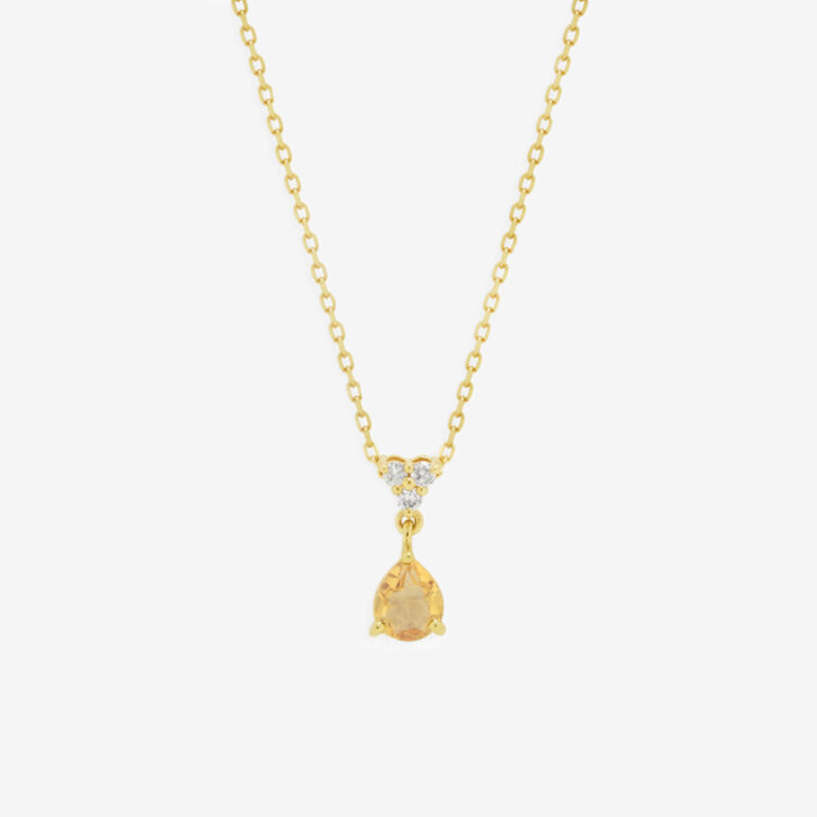 【K10】イエローゴールド　シトリン　ネックレス　ESTELLE　11月誕生石 11月誕生石 K10 イエローゴールド シトリン ネックレス（0452-1186