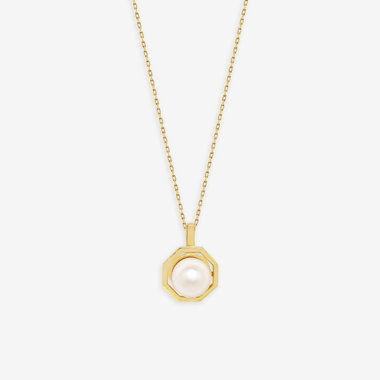 6月誕生石 K10 イエローゴールド あこや真珠 ネックレス