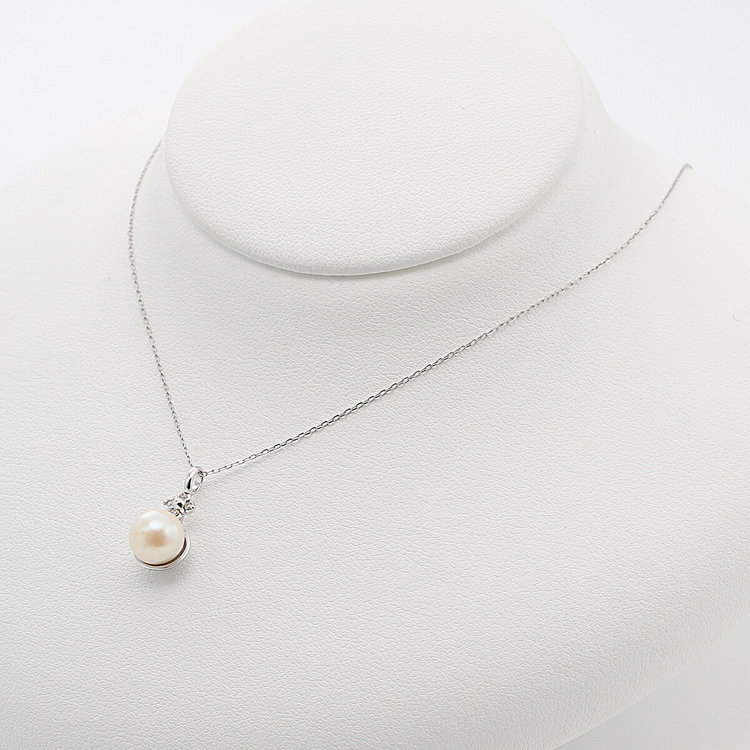 ESTELLE エステール 6月誕生石 K10 ホワイトゴールド あこや真珠 ネックレス ホワイトゴールド