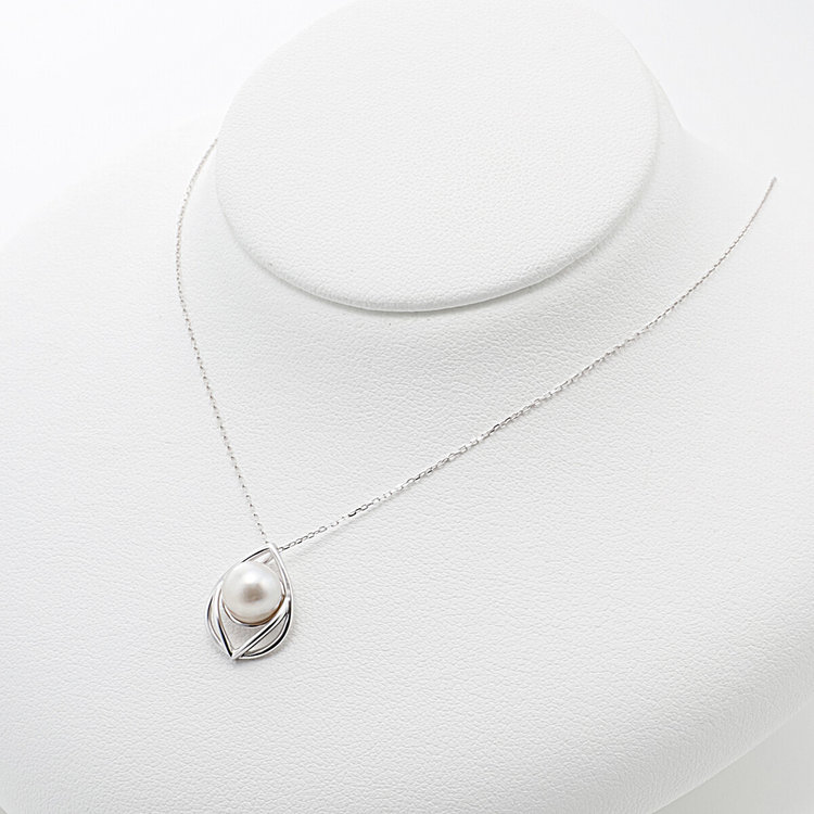 ESTELLE エステール 6月誕生石 K10 ホワイトゴールド あこや真珠 ネックレス ホワイトゴールド