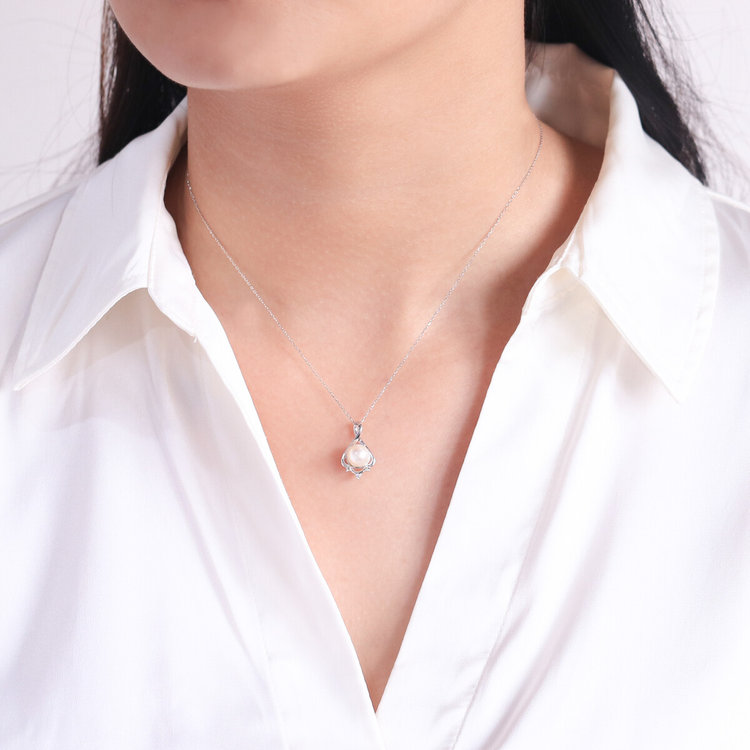 ESTELLE エステール 6月誕生石 K10 ホワイトゴールド あこや真珠 ネックレス ホワイトゴールド