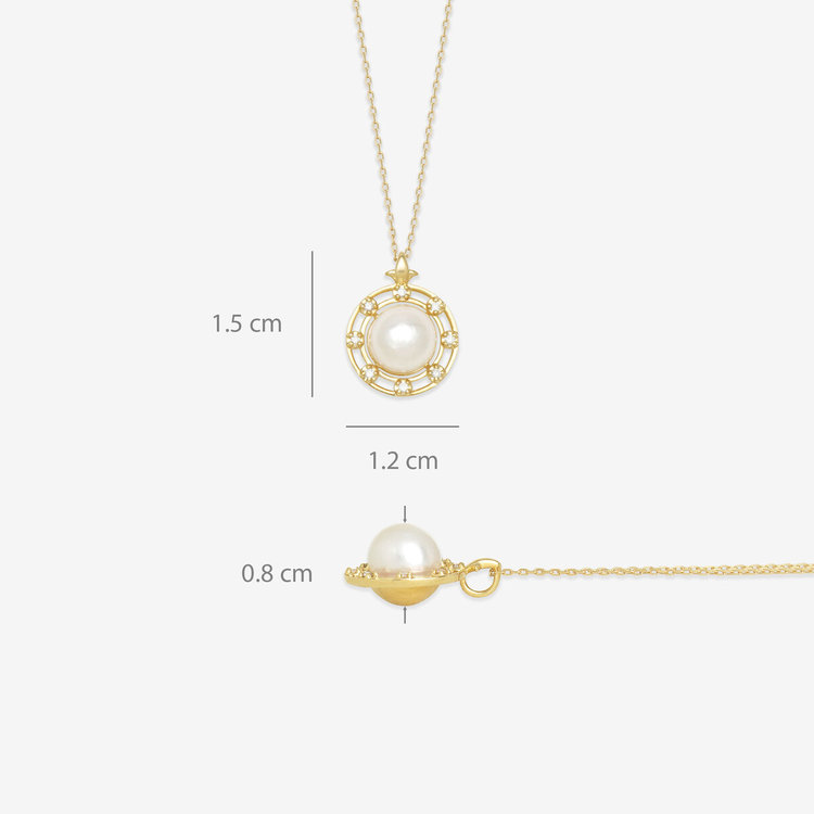 ESTELLE エステール 6月誕生石 K10 イエローゴールド あこや真珠 ネックレス イエローゴールド