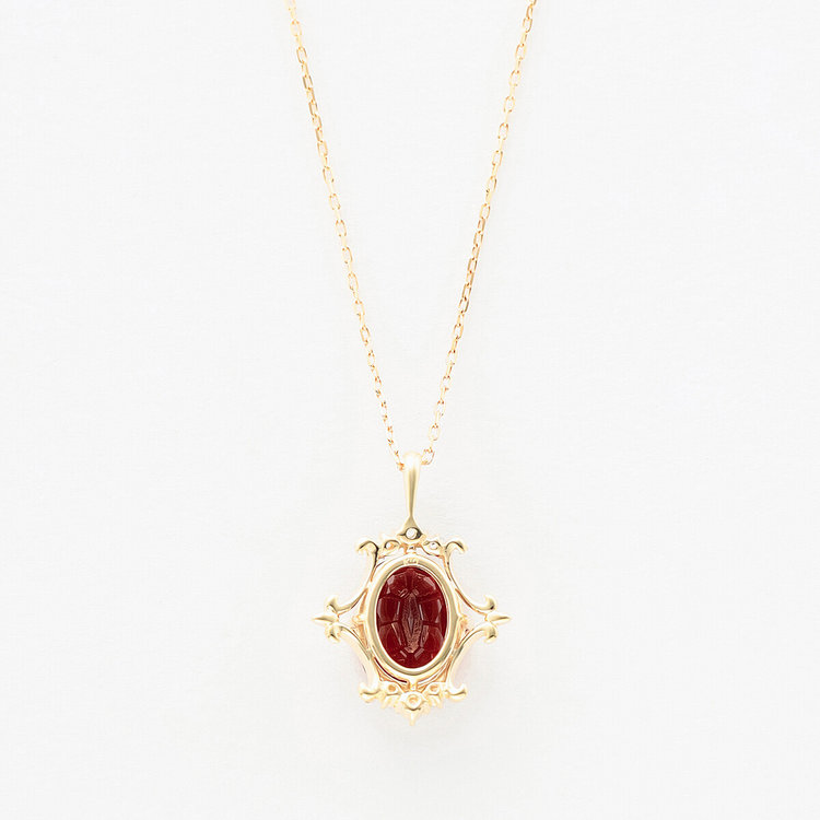 ESTELLE エステール 1月誕生石 K10 イエローゴールド ガーネット ネックレス イエローゴールド